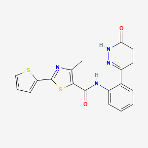 molecular formula C19H14N4O2S2 B6506833 4-methyl-N-[2-(6-oxo-1,6-dihydropyridazin-3-yl)phenyl]-2-(thiophen-2-yl)-1,3-thiazole-5-carboxamide CAS No. 1428379-55-8