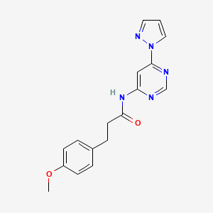3-(4-methoxyphenyl)-N-[6-(1H-pyrazol-1-yl)pyrimidin-4-yl]propanamide