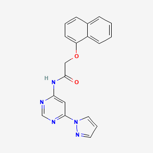 molecular formula C19H15N5O2 B6506892 2-(naphthalen-1-yloxy)-N-[6-(1H-pyrazol-1-yl)pyrimidin-4-yl]acetamide CAS No. 1428355-80-9