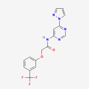 N-[6-(1H-pyrazol-1-yl)pyrimidin-4-yl]-2-[3-(trifluoromethyl)phenoxy]acetamide