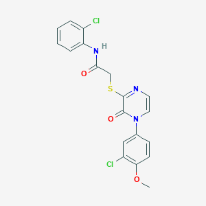 2-{[4-(3-chloro-4-methoxyphenyl)-3-oxo-3,4-dihydropyrazin-2-yl]sulfanyl}-N-(2-chlorophenyl)acetamide