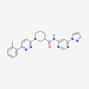 molecular formula C24H24N8O B6506919 1-[6-(2-methylphenyl)pyridazin-3-yl]-N-[6-(1H-pyrazol-1-yl)pyrimidin-4-yl]piperidine-3-carboxamide CAS No. 1428350-03-1