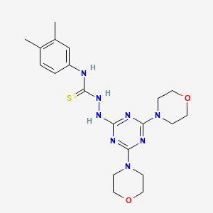 molecular formula C20H28N8O2S B6506961 3-{[4,6-bis(morpholin-4-yl)-1,3,5-triazin-2-yl]amino}-1-(3,4-dimethylphenyl)thiourea CAS No. 886961-30-4