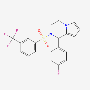 molecular formula C20H16F4N2O2S B6506990 1-(4-fluorophenyl)-2-[3-(trifluoromethyl)benzenesulfonyl]-1H,2H,3H,4H-pyrrolo[1,2-a]pyrazine CAS No. 899738-94-4