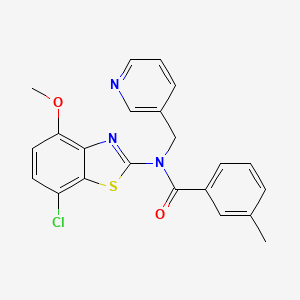 N-(7-chloro-4-methoxy-1,3-benzothiazol-2-yl)-3-methyl-N-[(pyridin-3-yl)methyl]benzamide