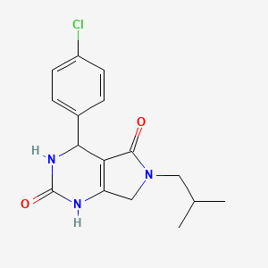 4-(4-chlorophenyl)-6-(2-methylpropyl)-1H,2H,3H,4H,5H,6H,7H-pyrrolo[3,4-d]pyrimidine-2,5-dione