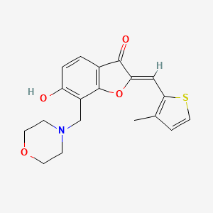 molecular formula C19H19NO4S B6507009 (2Z)-6-hydroxy-2-[(3-methylthiophen-2-yl)methylidene]-7-[(morpholin-4-yl)methyl]-2,3-dihydro-1-benzofuran-3-one CAS No. 896838-59-8