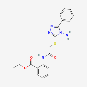 molecular formula C19H19N5O3S B6507015 ethyl 2-{2-[(4-amino-5-phenyl-4H-1,2,4-triazol-3-yl)sulfanyl]acetamido}benzoate CAS No. 905797-46-8