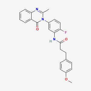N-[2-fluoro-5-(2-methyl-4-oxo-3,4-dihydroquinazolin-3-yl)phenyl]-3-(4-methoxyphenyl)propanamide