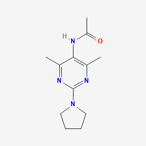 molecular formula C12H18N4O B6507062 N-(4,6-dimethyl-2-(pyrrolidin-1-yl)pyrimidin-5-yl)acetamide CAS No. 1448125-58-3