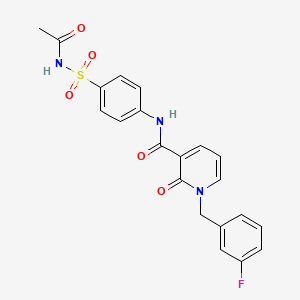 molecular formula C21H18FN3O5S B6507076 N-[4-(acetamidosulfonyl)phenyl]-1-[(3-fluorophenyl)methyl]-2-oxo-1,2-dihydropyridine-3-carboxamide CAS No. 1005300-21-9