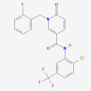 molecular formula C20H13ClF4N2O2 B6507080 N-[2-chloro-5-(trifluoromethyl)phenyl]-1-[(2-fluorophenyl)methyl]-6-oxo-1,6-dihydropyridine-3-carboxamide CAS No. 941885-01-4