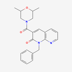 1-benzyl-3-(2,6-dimethylmorpholine-4-carbonyl)-1,2-dihydro-1,8-naphthyridin-2-one