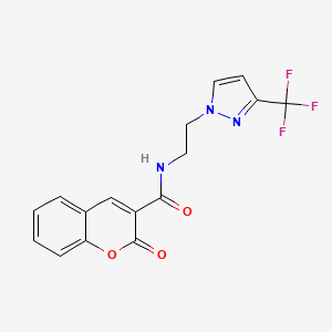 2-oxo-N-{2-[3-(trifluoromethyl)-1H-pyrazol-1-yl]ethyl}-2H-chromene-3-carboxamide