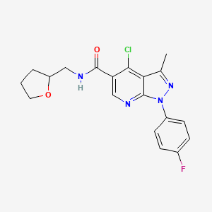 4-chloro-1-(4-fluorophenyl)-3-methyl-N-[(oxolan-2-yl)methyl]-1H-pyrazolo[3,4-b]pyridine-5-carboxamide