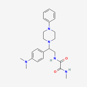 molecular formula C23H31N5O2 B6507125 N'-{2-[4-(dimethylamino)phenyl]-2-(4-phenylpiperazin-1-yl)ethyl}-N-methylethanediamide CAS No. 941914-25-6