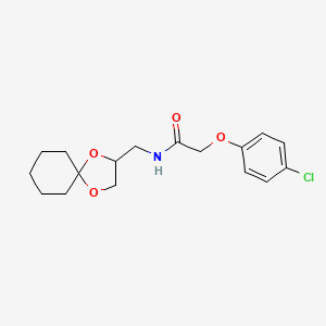 molecular formula C17H22ClNO4 B6507141 2-(4-chlorophenoxy)-N-({1,4-dioxaspiro[4.5]decan-2-yl}methyl)acetamide CAS No. 899729-93-2