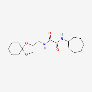 molecular formula C18H30N2O4 B6507146 N'-cycloheptyl-N-({1,4-dioxaspiro[4.5]decan-2-yl}methyl)ethanediamide CAS No. 899957-98-3