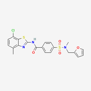 molecular formula C21H18ClN3O4S2 B6507152 N-(7-chloro-4-methyl-1,3-benzothiazol-2-yl)-4-{[(furan-2-yl)methyl](methyl)sulfamoyl}benzamide CAS No. 899983-07-4