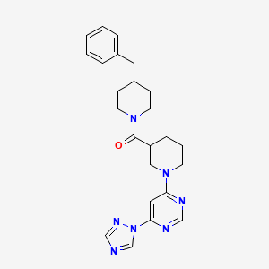 molecular formula C24H29N7O B6507242 4-[3-(4-benzylpiperidine-1-carbonyl)piperidin-1-yl]-6-(1H-1,2,4-triazol-1-yl)pyrimidine CAS No. 1797185-98-8