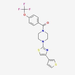 molecular formula C19H16F3N3O2S2 B6507246 1-[4-(thiophen-3-yl)-1,3-thiazol-2-yl]-4-[4-(trifluoromethoxy)benzoyl]piperazine CAS No. 1448053-02-8