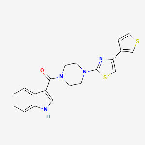 molecular formula C20H18N4OS2 B6507252 3-{4-[4-(thiophen-3-yl)-1,3-thiazol-2-yl]piperazine-1-carbonyl}-1H-indole CAS No. 1448074-04-1