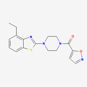 molecular formula C17H18N4O2S B6507259 4-ethyl-2-[4-(1,2-oxazole-5-carbonyl)piperazin-1-yl]-1,3-benzothiazole CAS No. 941869-27-8