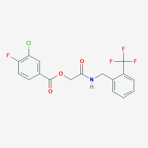 molecular formula C17H12ClF4NO3 B6507266 ({[2-(trifluoromethyl)phenyl]methyl}carbamoyl)methyl 3-chloro-4-fluorobenzoate CAS No. 1795032-25-5