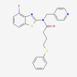 N-(4-fluoro-1,3-benzothiazol-2-yl)-4-(phenylsulfanyl)-N-[(pyridin-4-yl)methyl]butanamide