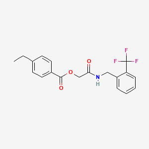 molecular formula C19H18F3NO3 B6507279 ({[2-(trifluoromethyl)phenyl]methyl}carbamoyl)methyl 4-ethylbenzoate CAS No. 1794741-91-5