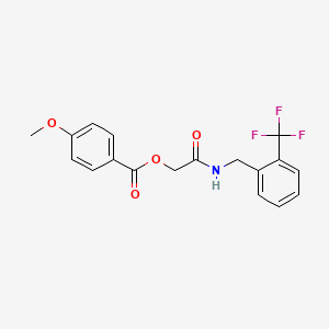 molecular formula C18H16F3NO4 B6507290 ({[2-(trifluoromethyl)phenyl]methyl}carbamoyl)methyl 4-methoxybenzoate CAS No. 1524717-55-2