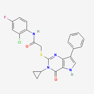 molecular formula C23H18ClFN4O2S B6507320 N-(2-chloro-4-fluorophenyl)-2-({3-cyclopropyl-4-oxo-7-phenyl-3H,4H,5H-pyrrolo[3,2-d]pyrimidin-2-yl}sulfanyl)acetamide CAS No. 1794805-55-2