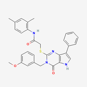 molecular formula C30H28N4O3S B6507323 N-(2,4-dimethylphenyl)-2-({3-[(3-methoxyphenyl)methyl]-4-oxo-7-phenyl-3H,4H,5H-pyrrolo[3,2-d]pyrimidin-2-yl}sulfanyl)acetamide CAS No. 1795063-59-0