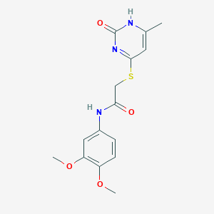 molecular formula C15H17N3O4S B6507331 N-(3,4-dimethoxyphenyl)-2-[(6-methyl-2-oxo-1,2-dihydropyrimidin-4-yl)sulfanyl]acetamide CAS No. 905691-34-1