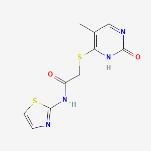 molecular formula C10H10N4O2S2 B6507337 2-[(5-methyl-2-oxo-1,2-dihydropyrimidin-4-yl)sulfanyl]-N-(1,3-thiazol-2-yl)acetamide CAS No. 898445-90-4