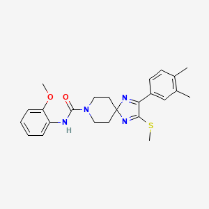 molecular formula C24H28N4O2S B6507348 2-(3,4-dimethylphenyl)-N-(2-methoxyphenyl)-3-(methylsulfanyl)-1,4,8-triazaspiro[4.5]deca-1,3-diene-8-carboxamide CAS No. 894882-70-3