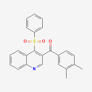 molecular formula C24H19NO3S B6507360 4-(benzenesulfonyl)-3-(3,4-dimethylbenzoyl)quinoline CAS No. 899760-04-4