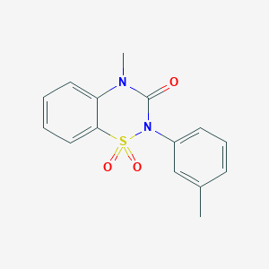 molecular formula C15H14N2O3S B6507376 4-methyl-2-(3-methylphenyl)-3,4-dihydro-2H-1lambda6,2,4-benzothiadiazine-1,1,3-trione CAS No. 895644-87-8