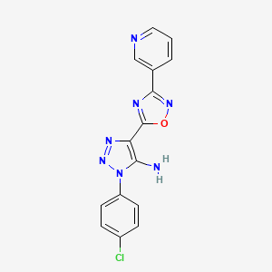 molecular formula C15H10ClN7O B6507393 1-(4-chlorophenyl)-4-[3-(pyridin-3-yl)-1,2,4-oxadiazol-5-yl]-1H-1,2,3-triazol-5-amine CAS No. 892764-68-0