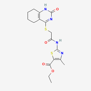 molecular formula C17H20N4O4S2 B6507409 ethyl 4-methyl-2-{2-[(2-oxo-1,2,5,6,7,8-hexahydroquinazolin-4-yl)sulfanyl]acetamido}-1,3-thiazole-5-carboxylate CAS No. 946269-61-0