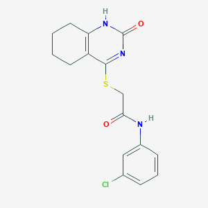 molecular formula C16H16ClN3O2S B6507419 N-(3-chlorophenyl)-2-[(2-oxo-1,2,5,6,7,8-hexahydroquinazolin-4-yl)sulfanyl]acetamide CAS No. 1001519-96-5