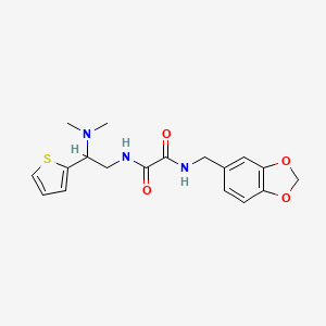 molecular formula C18H21N3O4S B6507445 N'-[(2H-1,3-benzodioxol-5-yl)methyl]-N-[2-(dimethylamino)-2-(thiophen-2-yl)ethyl]ethanediamide CAS No. 941976-00-7