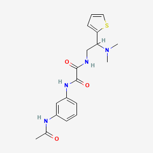 molecular formula C18H22N4O3S B6507466 N-[2-(dimethylamino)-2-(thiophen-2-yl)ethyl]-N'-(3-acetamidophenyl)ethanediamide CAS No. 941932-48-5