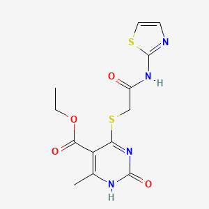 molecular formula C13H14N4O4S2 B6507480 ethyl 6-methyl-2-oxo-4-({[(1,3-thiazol-2-yl)carbamoyl]methyl}sulfanyl)-1,2-dihydropyrimidine-5-carboxylate CAS No. 946332-61-2
