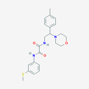 molecular formula C22H27N3O3S B6507497 N-[2-(4-methylphenyl)-2-(morpholin-4-yl)ethyl]-N'-[3-(methylsulfanyl)phenyl]ethanediamide CAS No. 942012-23-9