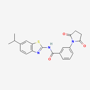 molecular formula C21H19N3O3S B6507590 3-(2,5-dioxopyrrolidin-1-yl)-N-[6-(propan-2-yl)-1,3-benzothiazol-2-yl]benzamide CAS No. 892843-13-9