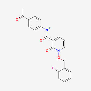 molecular formula C21H17FN2O4 B6507601 N-(4-acetylphenyl)-1-[(2-fluorophenyl)methoxy]-2-oxo-1,2-dihydropyridine-3-carboxamide CAS No. 868678-92-6