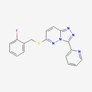 molecular formula C17H12FN5S B6507613 2-(6-{[(2-fluorophenyl)methyl]sulfanyl}-[1,2,4]triazolo[4,3-b]pyridazin-3-yl)pyridine CAS No. 868968-06-3