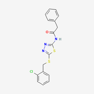molecular formula C17H14ClN3OS2 B6507642 N-(5-{[(2-chlorophenyl)methyl]sulfanyl}-1,3,4-thiadiazol-2-yl)-2-phenylacetamide CAS No. 868974-88-3