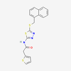 N-(5-{[(naphthalen-1-yl)methyl]sulfanyl}-1,3,4-thiadiazol-2-yl)-2-(thiophen-2-yl)acetamide